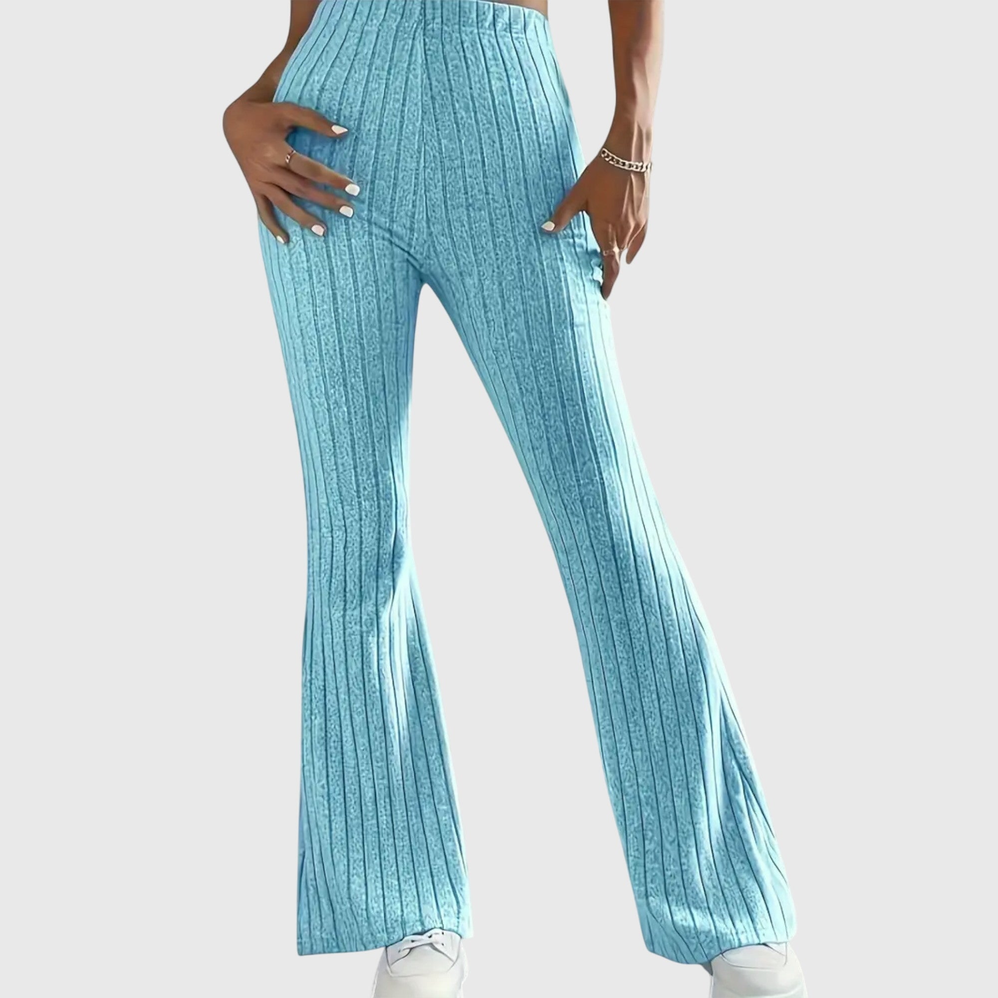 Selmira | Women's Casual Ribbed Flared Pants