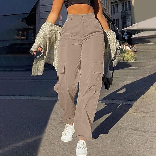 Torvella | Women's High-Waisted Casual Cargo Pants