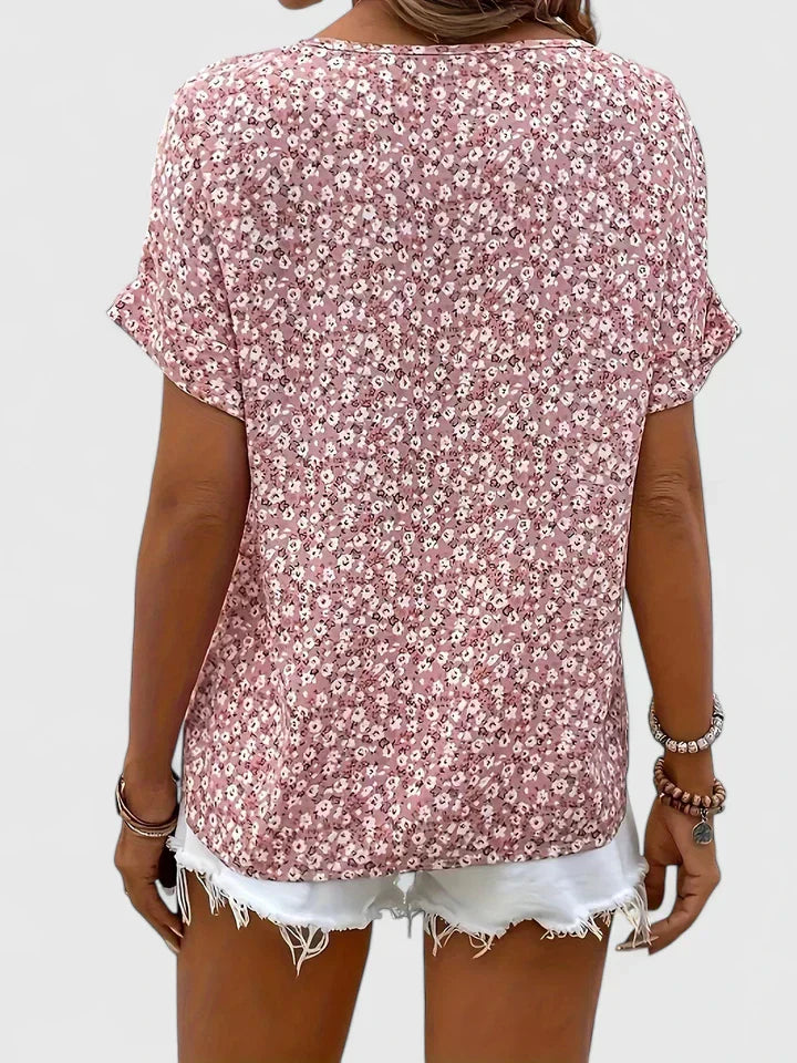 Roselune | Blusa Estiva Donna Casual con Fiori e Bottoni