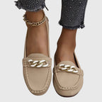Elvoria | Mocassini eleganti da donna slip-on con catena decorativa