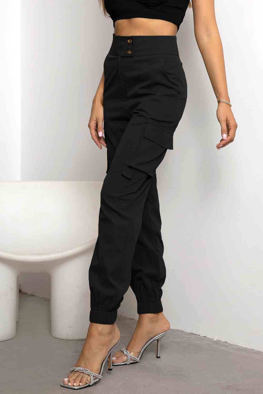 Rovena | Pantaloni Cargo Donna a Vita Alta Tapered Casual