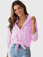 Zorella | Camicia Casual Donna a Righe con Laccio Frontale