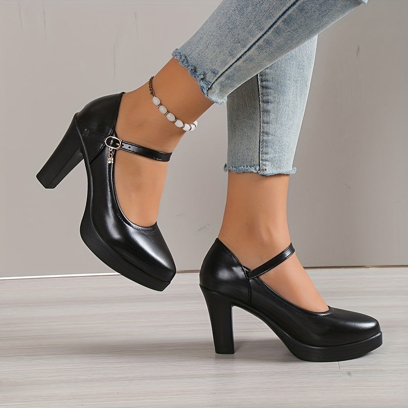 Calviera | Scarpe Eleganti da Donna Mary Jane con Zeppa