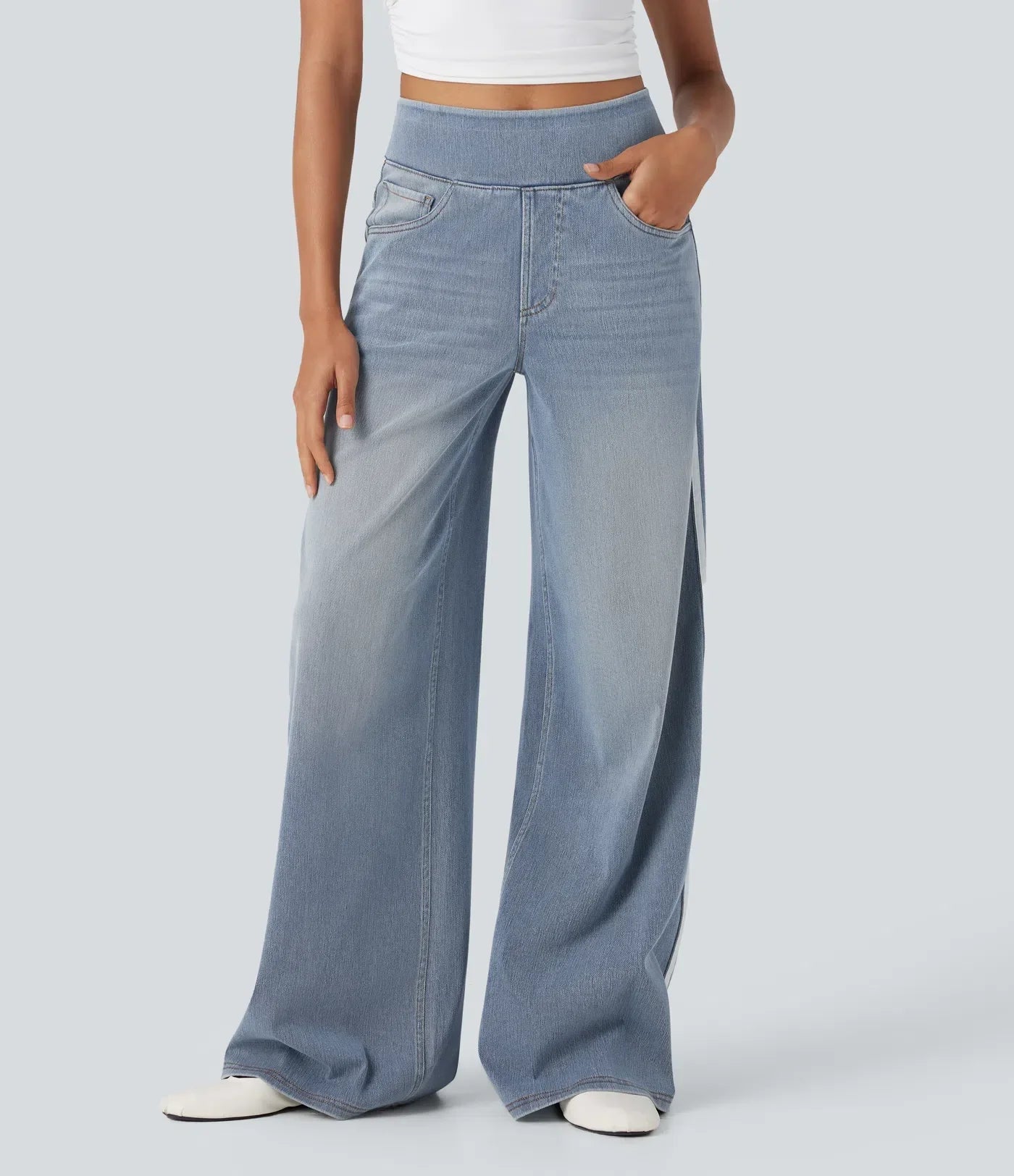 Savéline | Pantaloni elasticizzati da donna con gamba larga