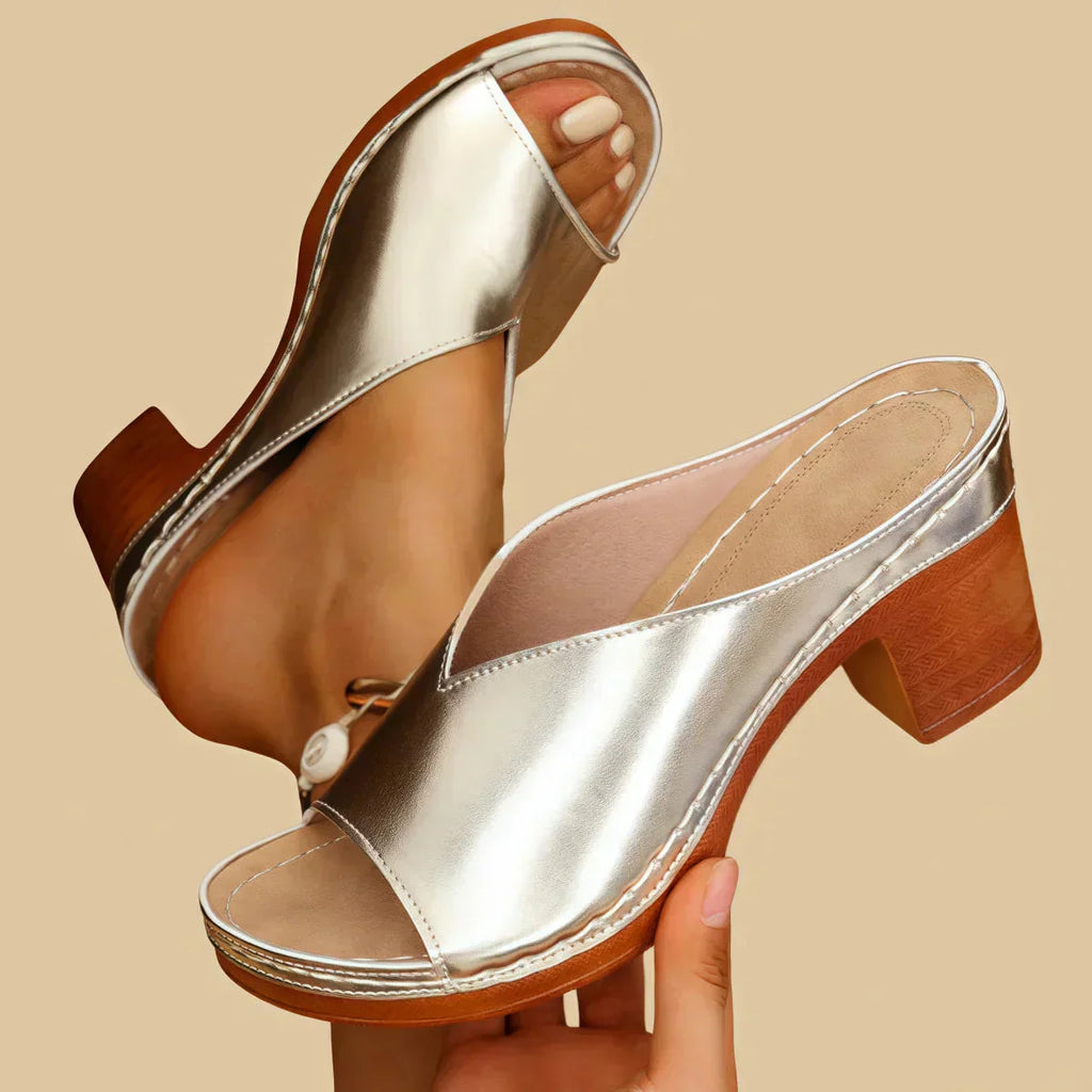 Solmira | Sandali Donna con Tacco a Blocco Slip-on