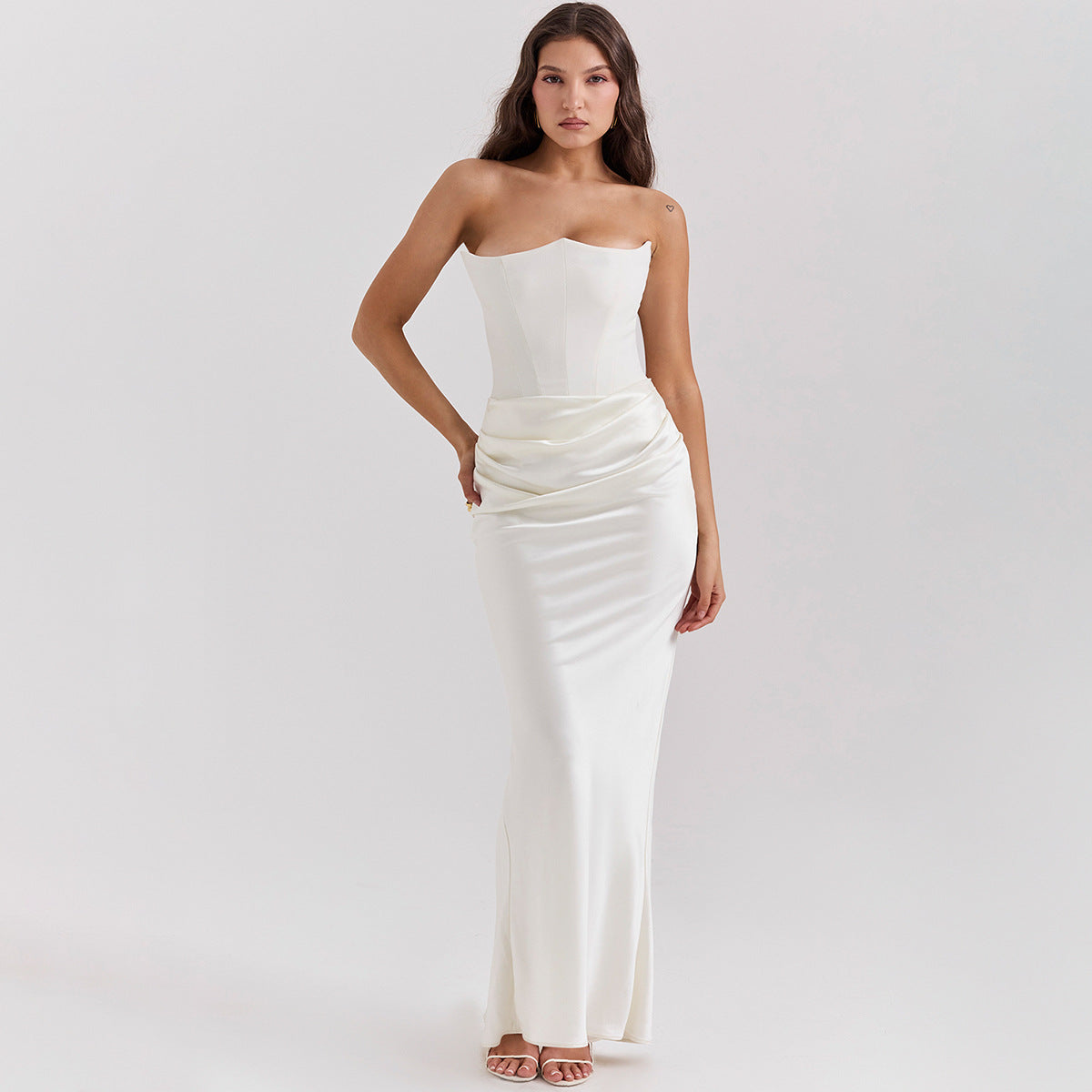 Isabella | Damska elegancka sukienka maxi bez ramiączek