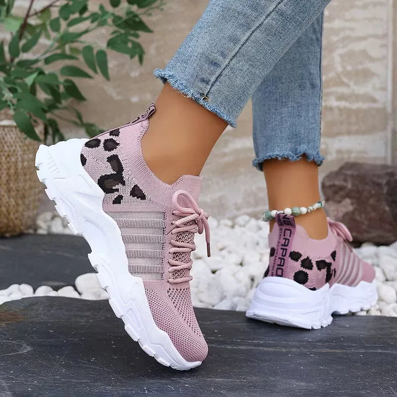 Lunévia | Sneakers casual da donna con accenti leopardati