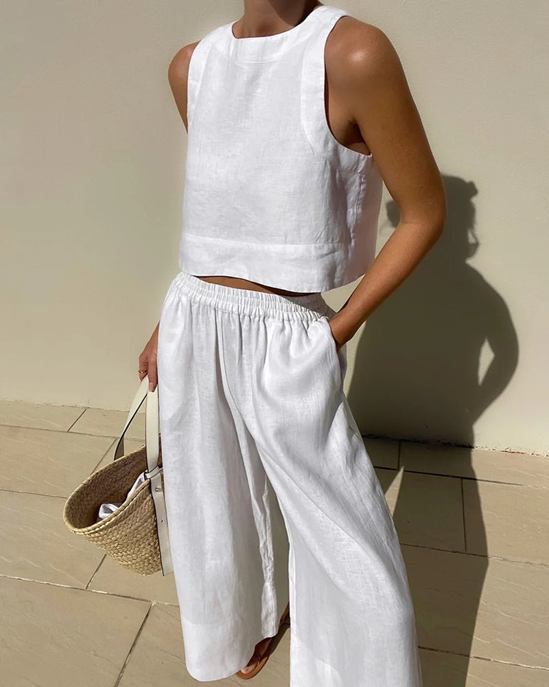 Maelle | Top da donna senza maniche in tessuto leggero