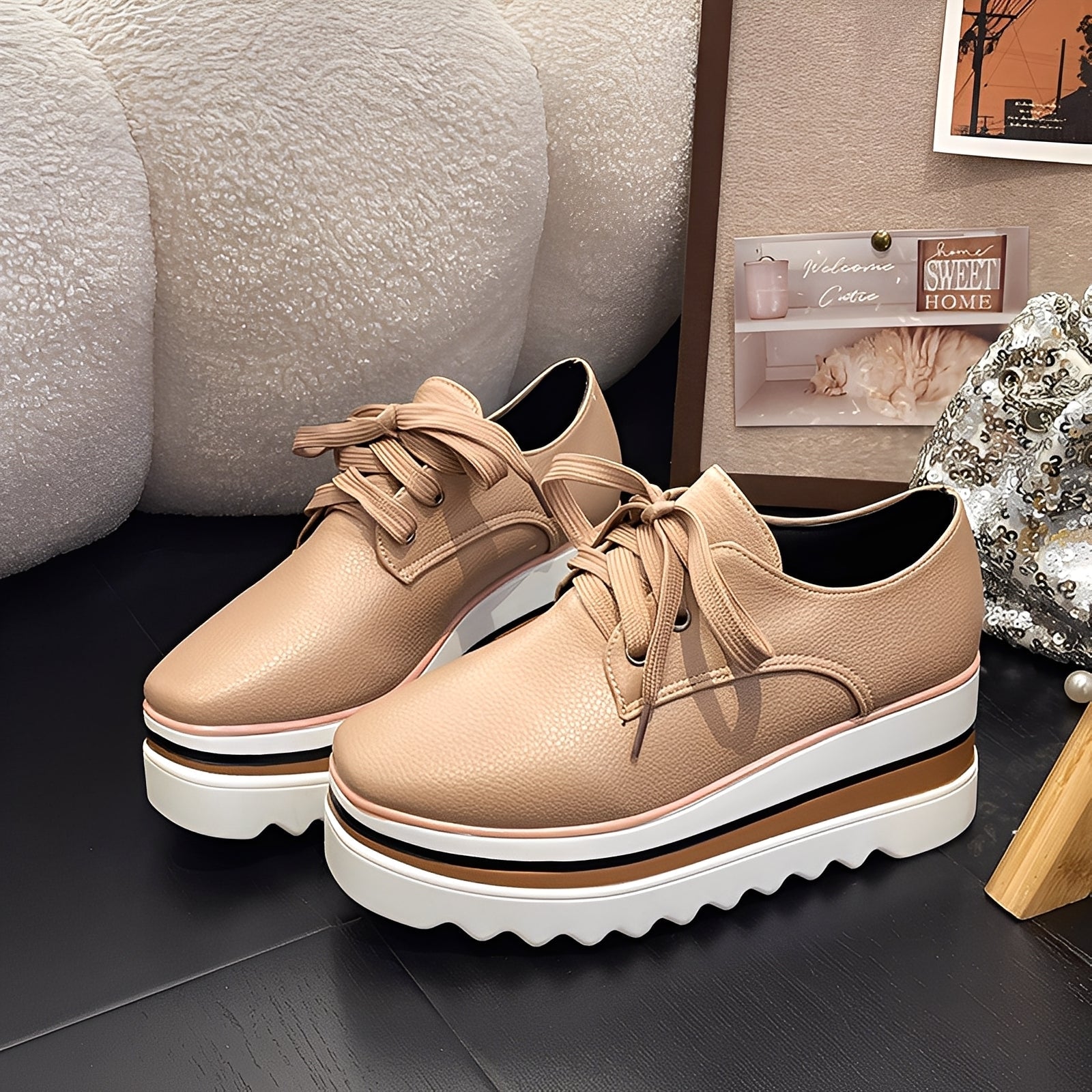 Basanti | Women's Platform Sneakers with Thick Sole