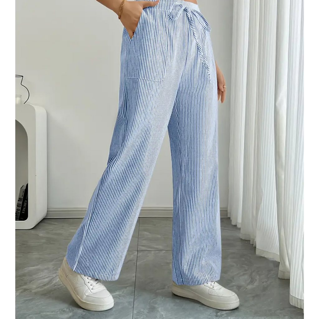Yelena | Pantaloni leggeri a righe dal taglio ampio