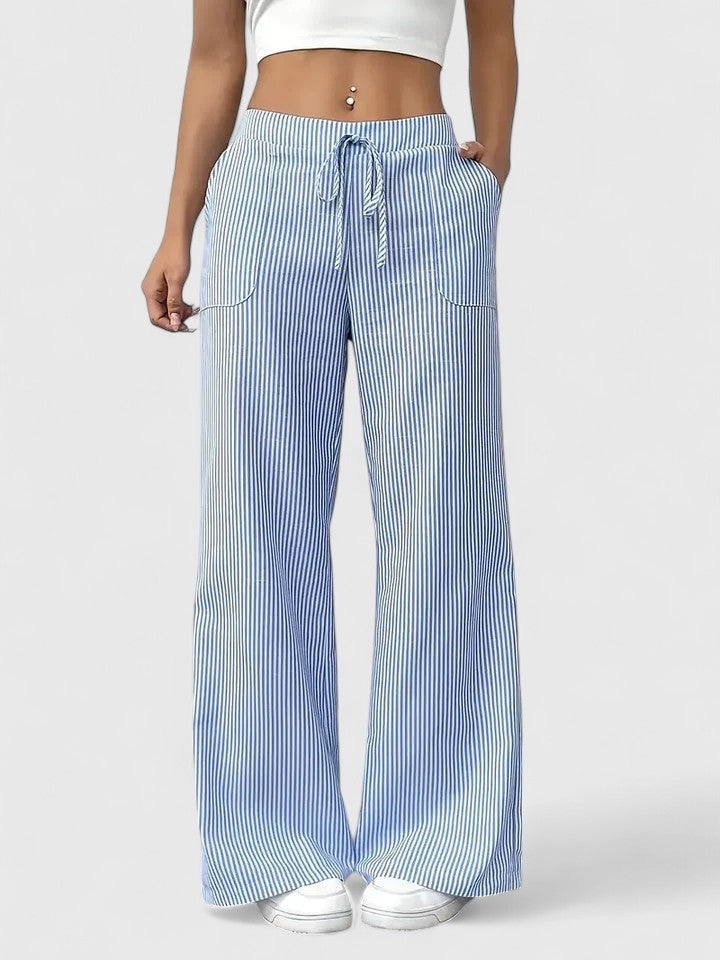 Roseline | Pantaloni da donna a righe con gamba larga