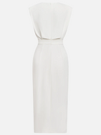 Larysa | Elegancka damska sukienka midi z rozcięciem