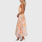 Alina | Abito estivo elegante da donna, lungo, con scollo halter e tessuto leggero