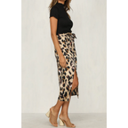 Ann | Gonna Midi Donna Portafoglio Maculata con Spacco