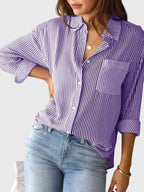 Zorella | Camicia Casual Donna a Righe con Laccio Frontale