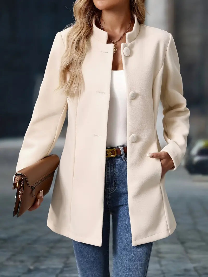 Isabella | Elegante cappotto da donna con bottoni e taglio aderente