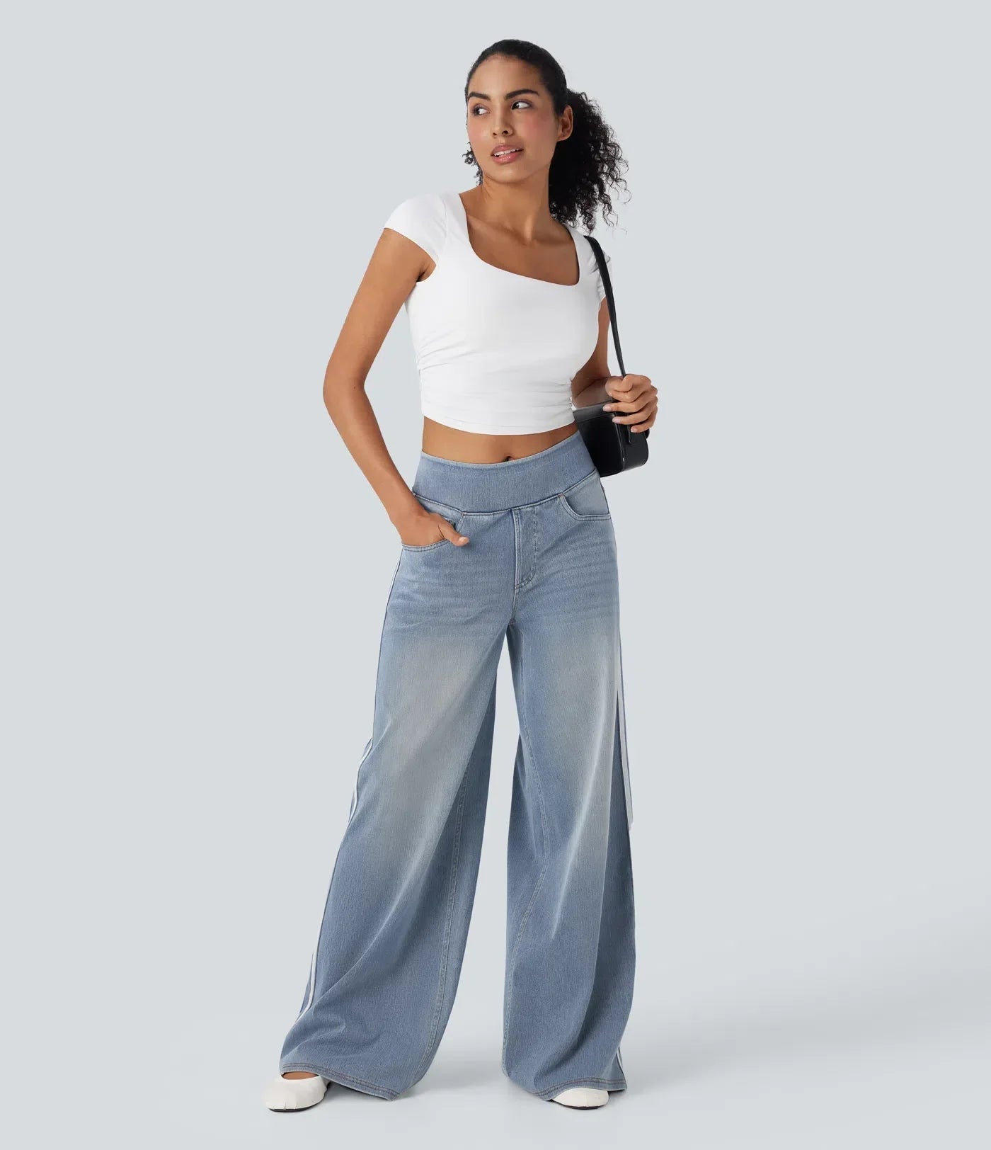 Savéline | Pantaloni elasticizzati da donna con gamba larga