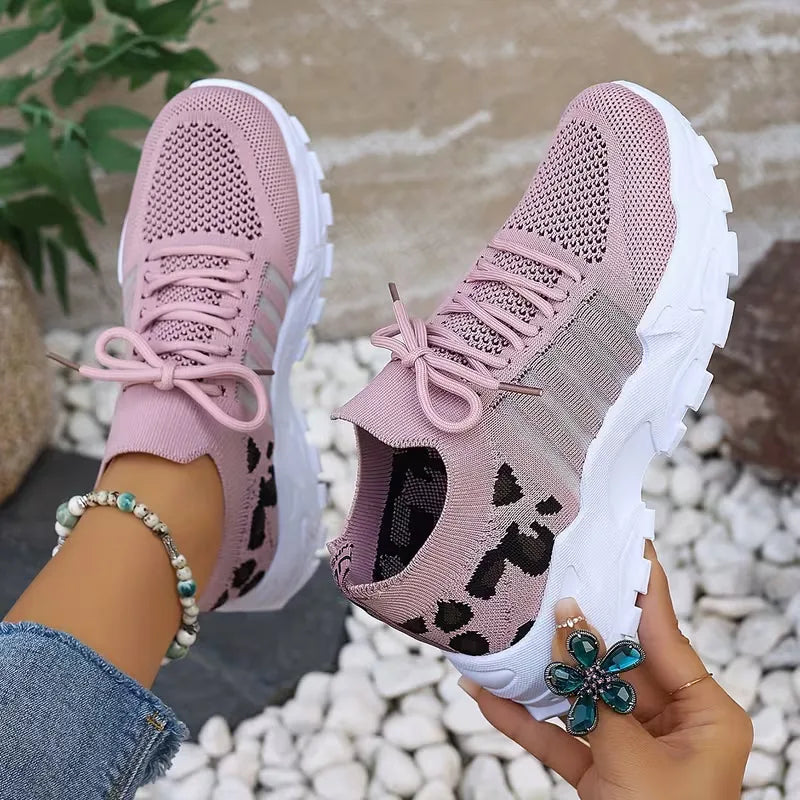 Lunévia | Sneakers casual da donna con accenti leopardati