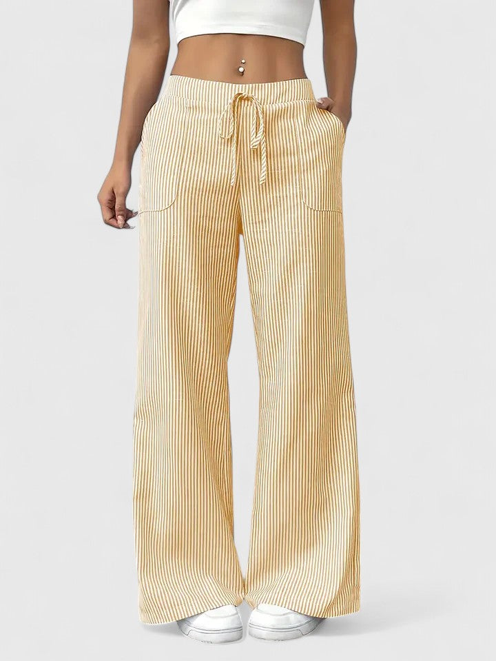 Roseline | Pantaloni da donna a righe con gamba larga