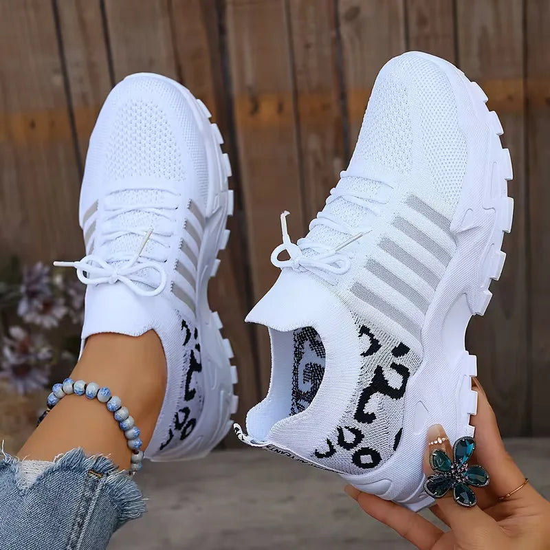 Lunévia | Sneakers casual da donna con accenti leopardati