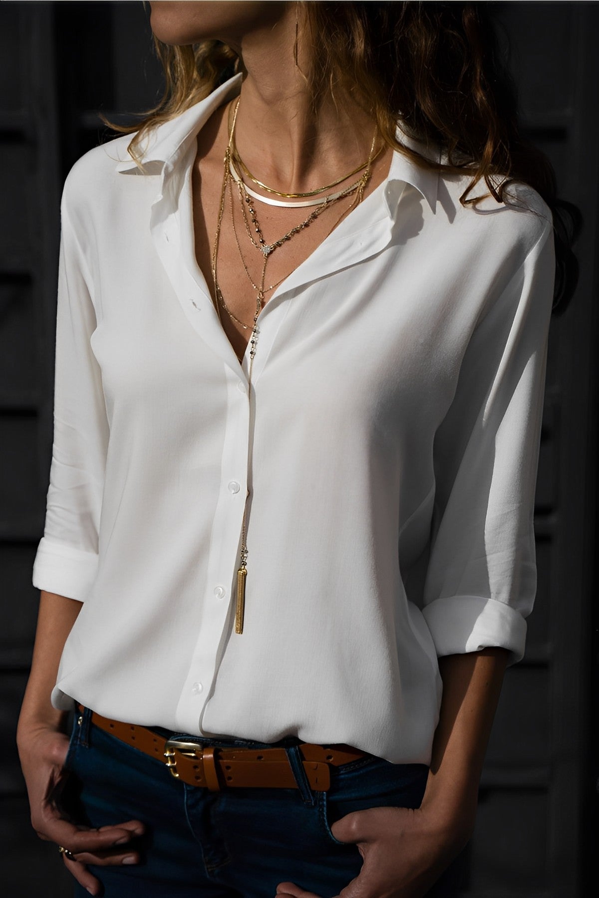 Elvessa | Women's Casual Classic Shirt Blouse