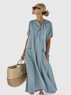 Selmara | Abito Maxi Casual Femminile Largo con Tasche