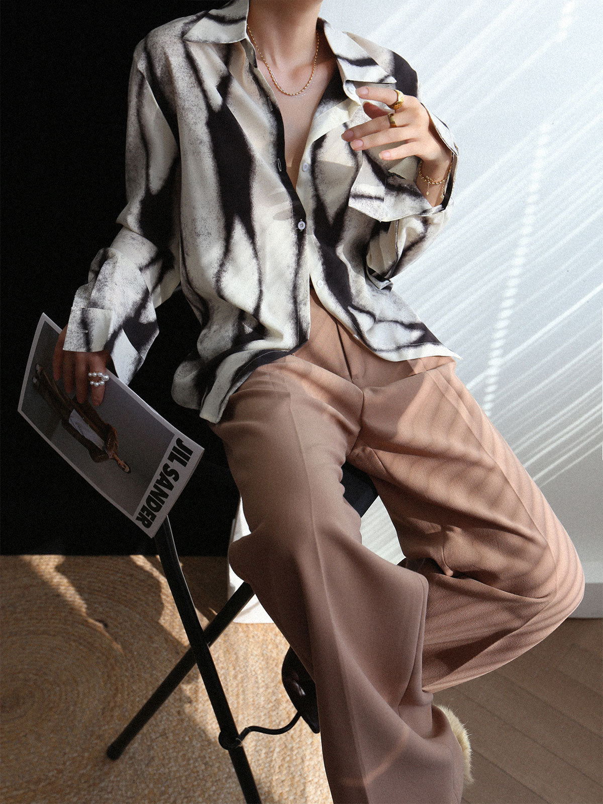 Tamare | Camicia Oversize da Donna con Bottoni e Effetto Tie-Dye