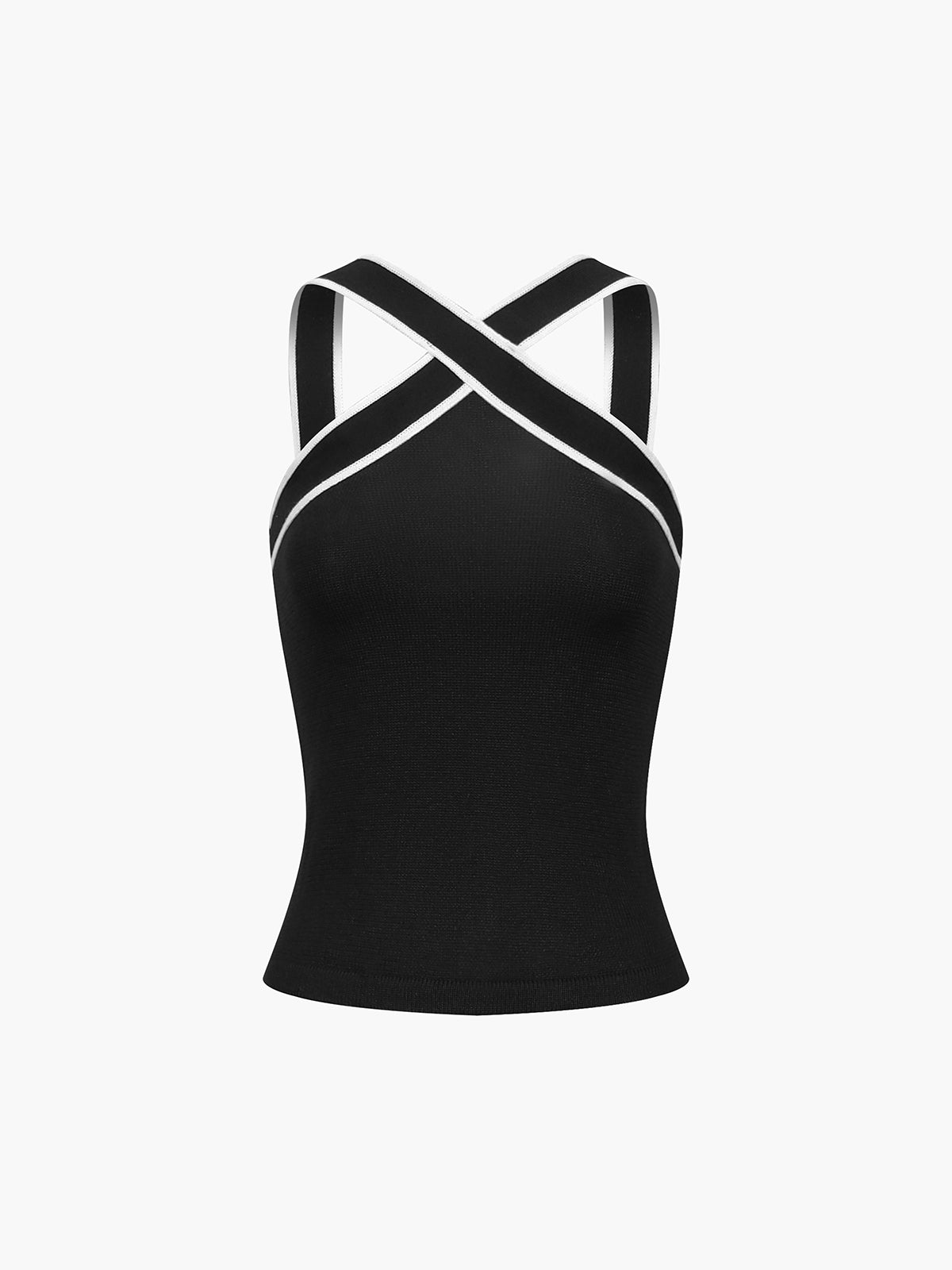 Pamela | Top Estivo Donna in Maglia con Spalline a Contrasto