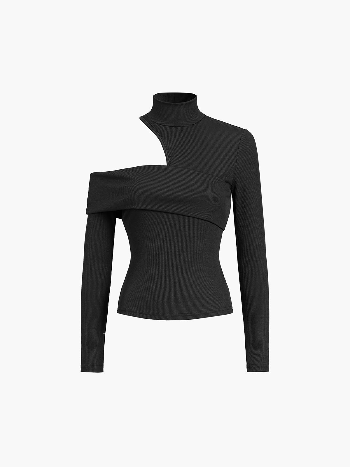 Patsy | Women's Ribbed Sweater with Asymmetric Cutout