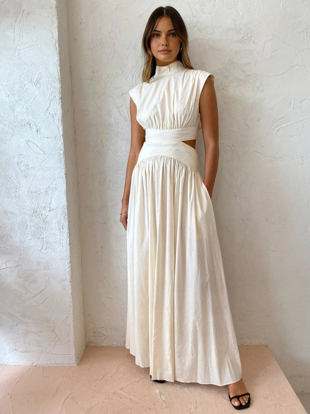 Avelisse | Abito Maxi Elegante da Donna con Spacco in Vita