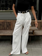 Velmira | Pantaloni Donna a Vita Alta con Gamba Larga