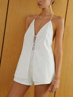 Elmira | Completo Estivo Donna Top Halter e Shorts Schiena Scoperta