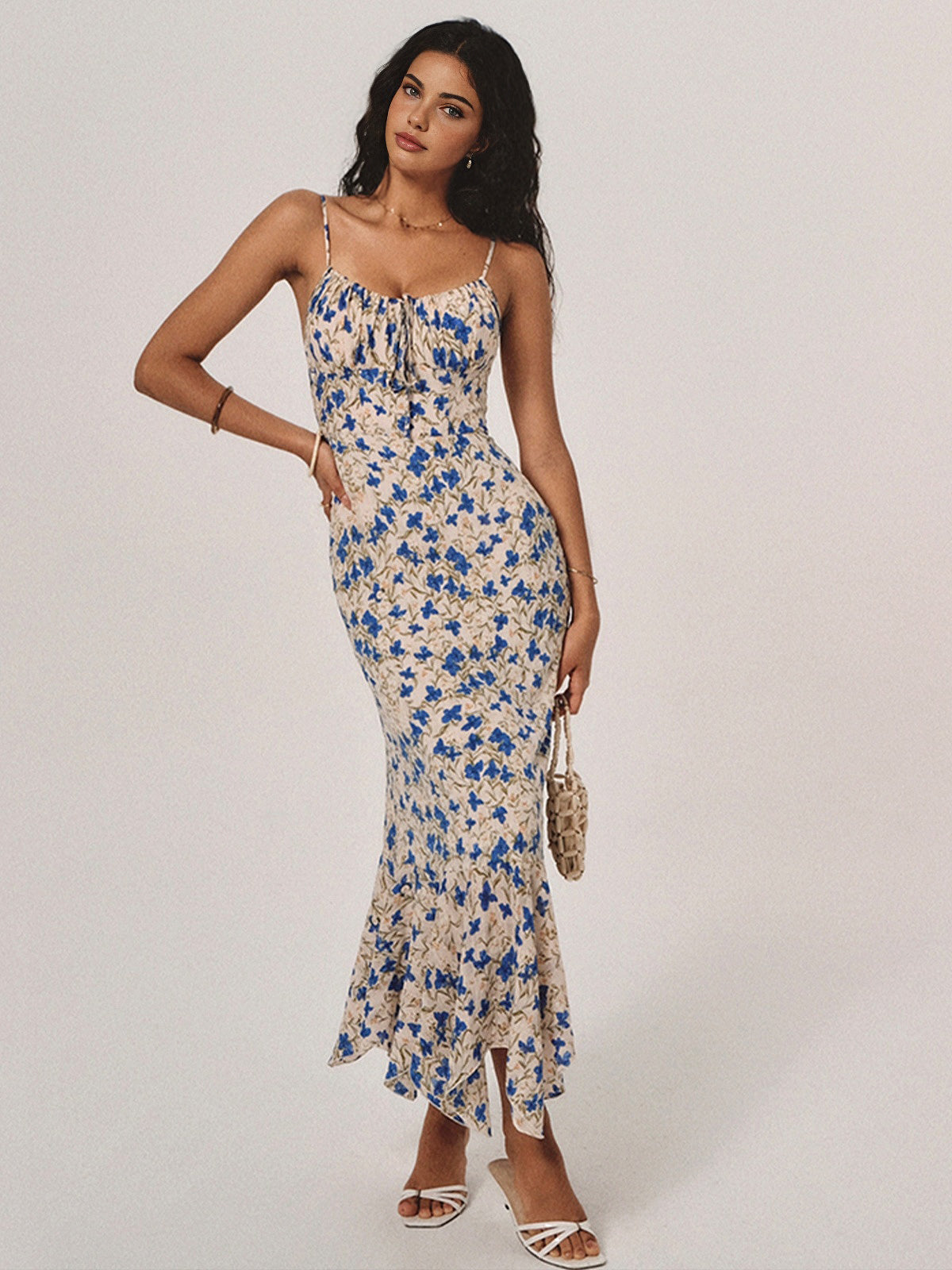 Alviera | Abito Estivo Midi Donna a Fiori Bodycon