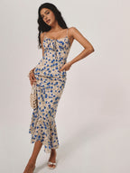 Alviera | Abito Estivo Midi Donna a Fiori Bodycon