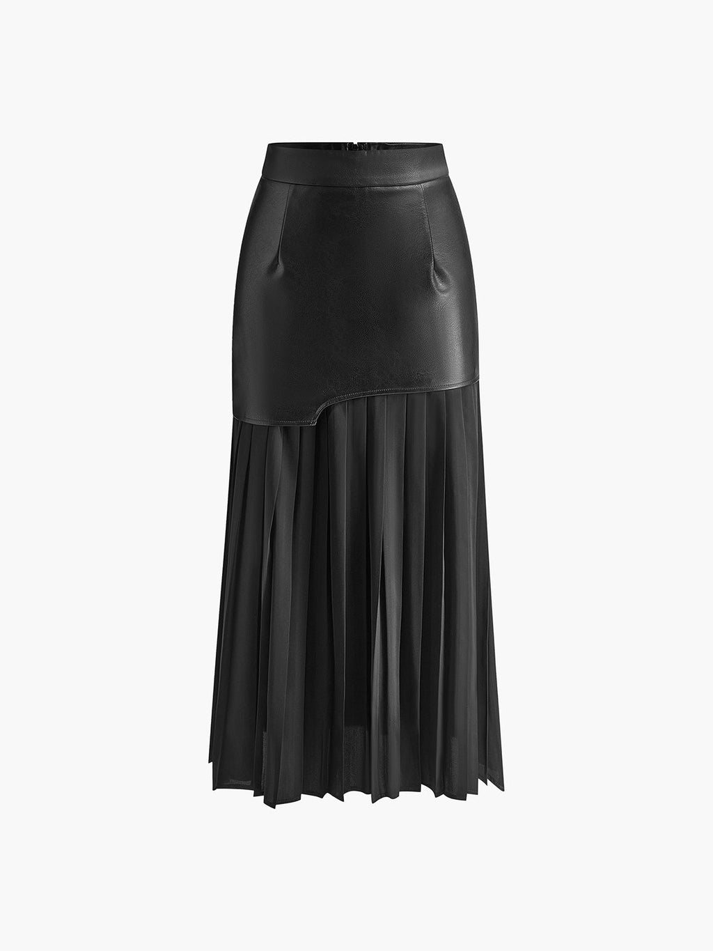 Elvora | Damska Elegancka Spódnica Maxi Plisowana z Kontrastem