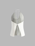 Elmira | Completo Estivo Donna Top Halter e Shorts Schiena Scoperta