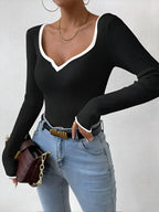 Melvra | Maglione Invernale Donna a Costine con Contrasto
