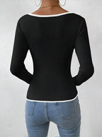 Melvra | Maglione Invernale Donna a Costine con Contrasto