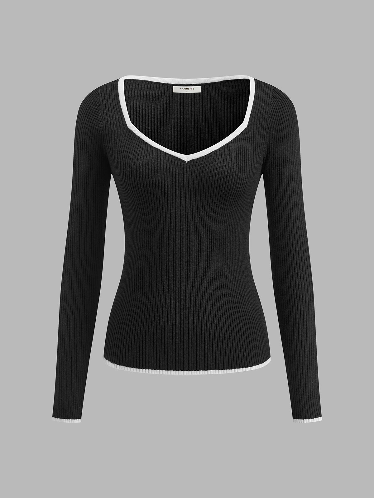 Melvra | Maglione Invernale Donna a Costine con Contrasto