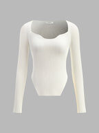 Palmer | Top a Maglia da Donna con Scollo Sweetheart e Maniche Lunghe