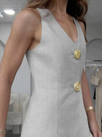 Veloura | Completo estivo elegante da donna con gilet e pantaloni con bottoni