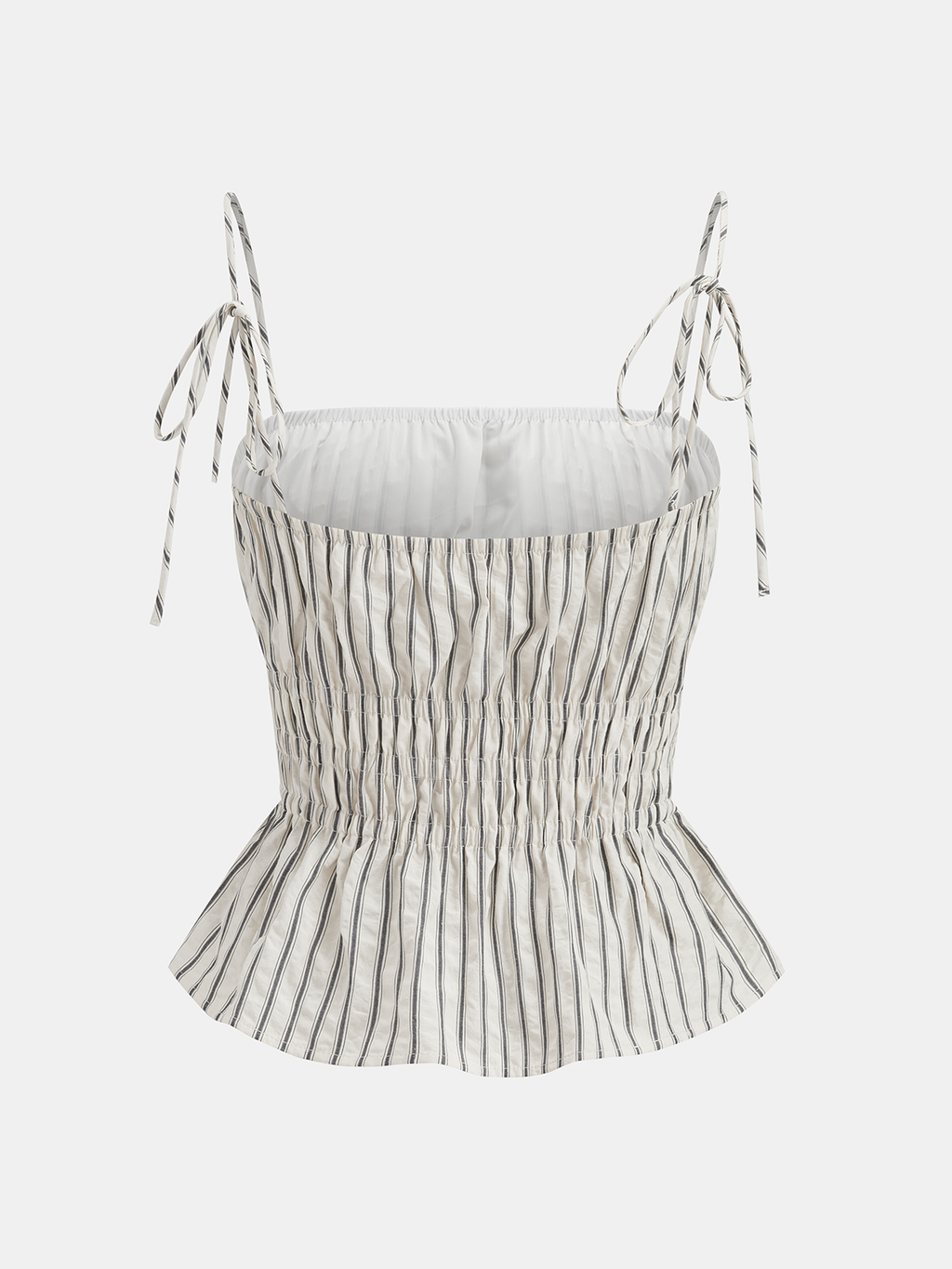 Francine | Completo da Donna a Righe con Top Peplum e Pantaloni Larghi