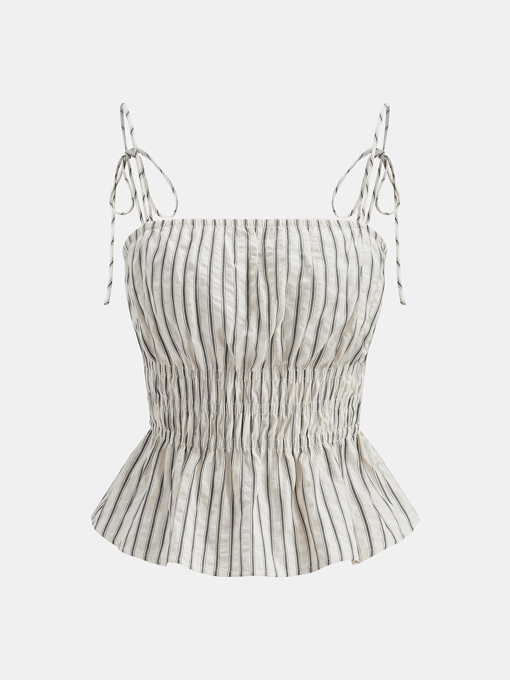 Francine | Completo da Donna a Righe con Top Peplum e Pantaloni Larghi