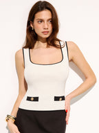 Jennifer | Top a Maglia da Donna con Scollo Quadrato