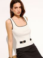 Jennifer | Top a Maglia da Donna con Scollo Quadrato