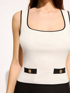 Jennifer | Top a Maglia da Donna con Scollo Quadrato