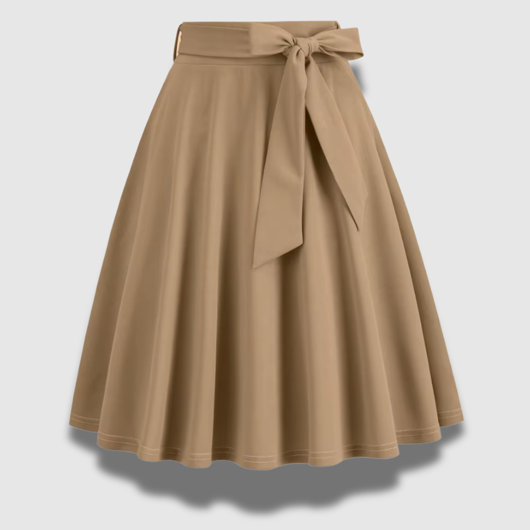 Rosella | Damska Elegancka Spódnica Midi Z Kokardą W Talii