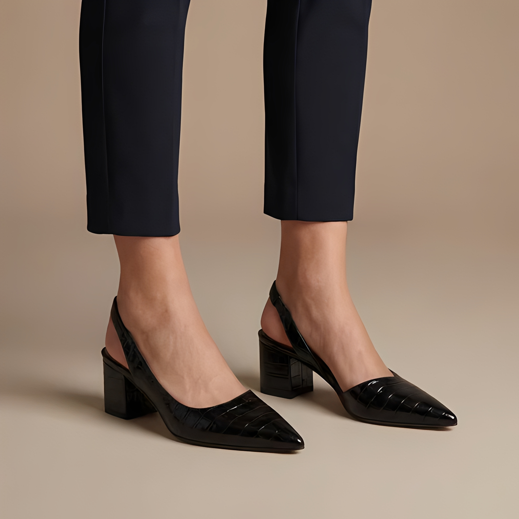 Carvella | Damskie Eleganckie Czółenka Slingback na Słupku
