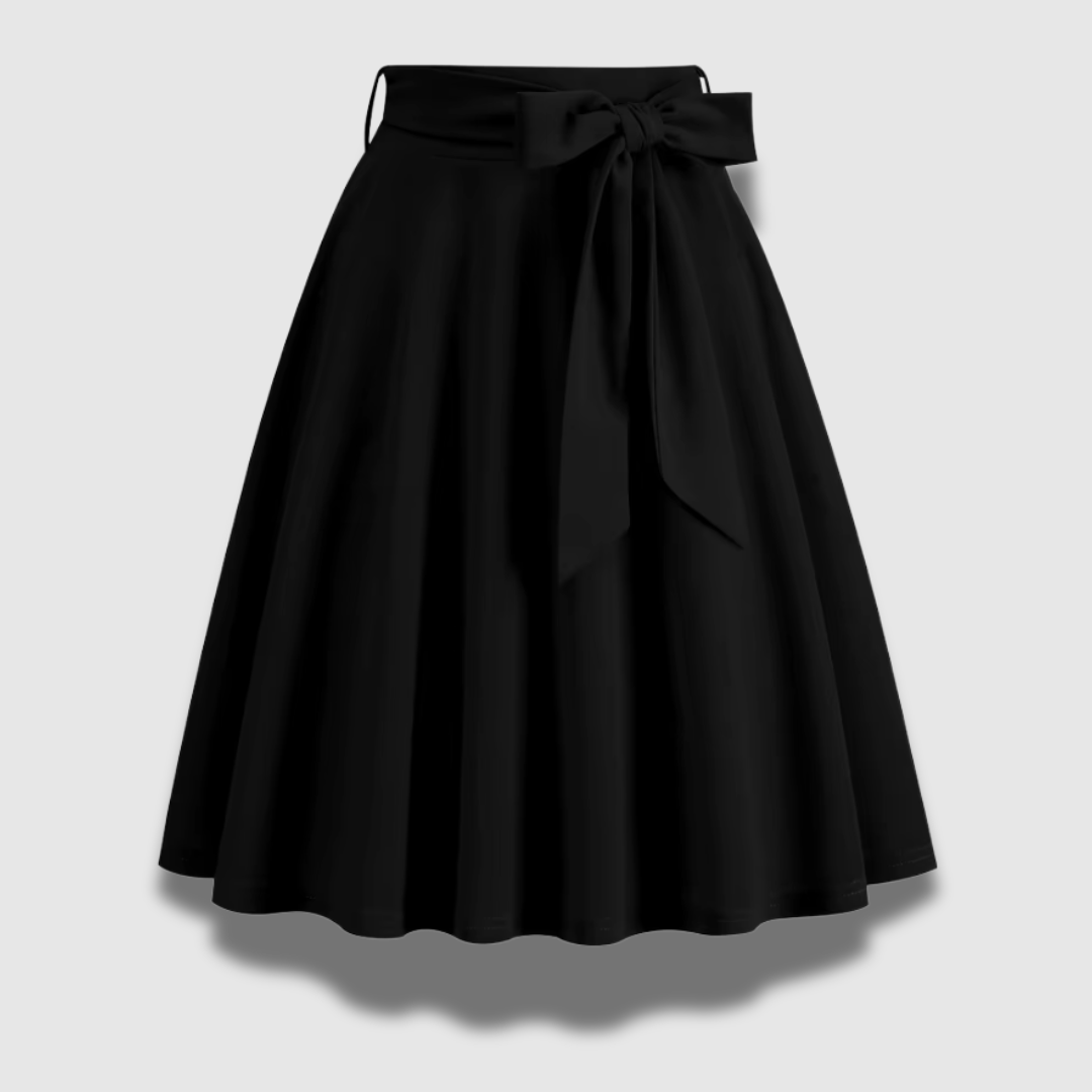 Rosella | Damska Elegancka Spódnica Midi Z Kokardą W Talii