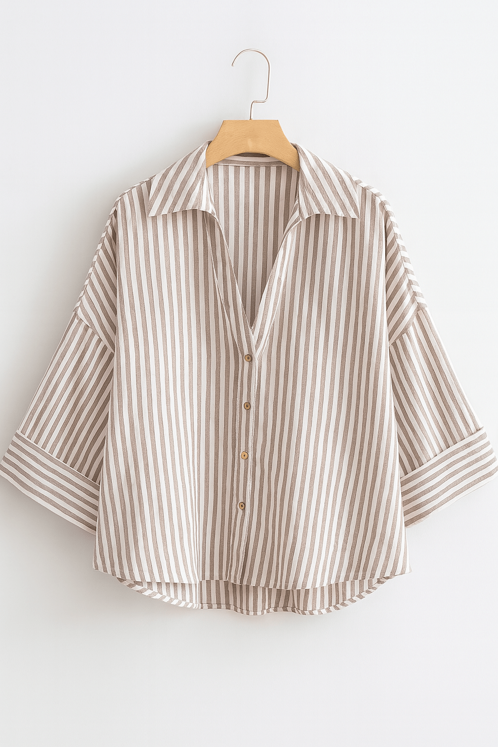 Liravelle | Camicia Donna a Righe Larga con Colletto
